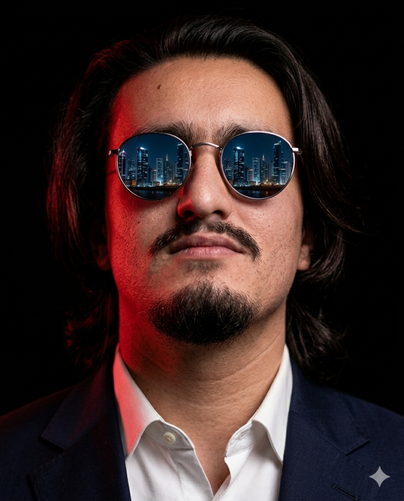 Sunglasses Portrait with City Reflection